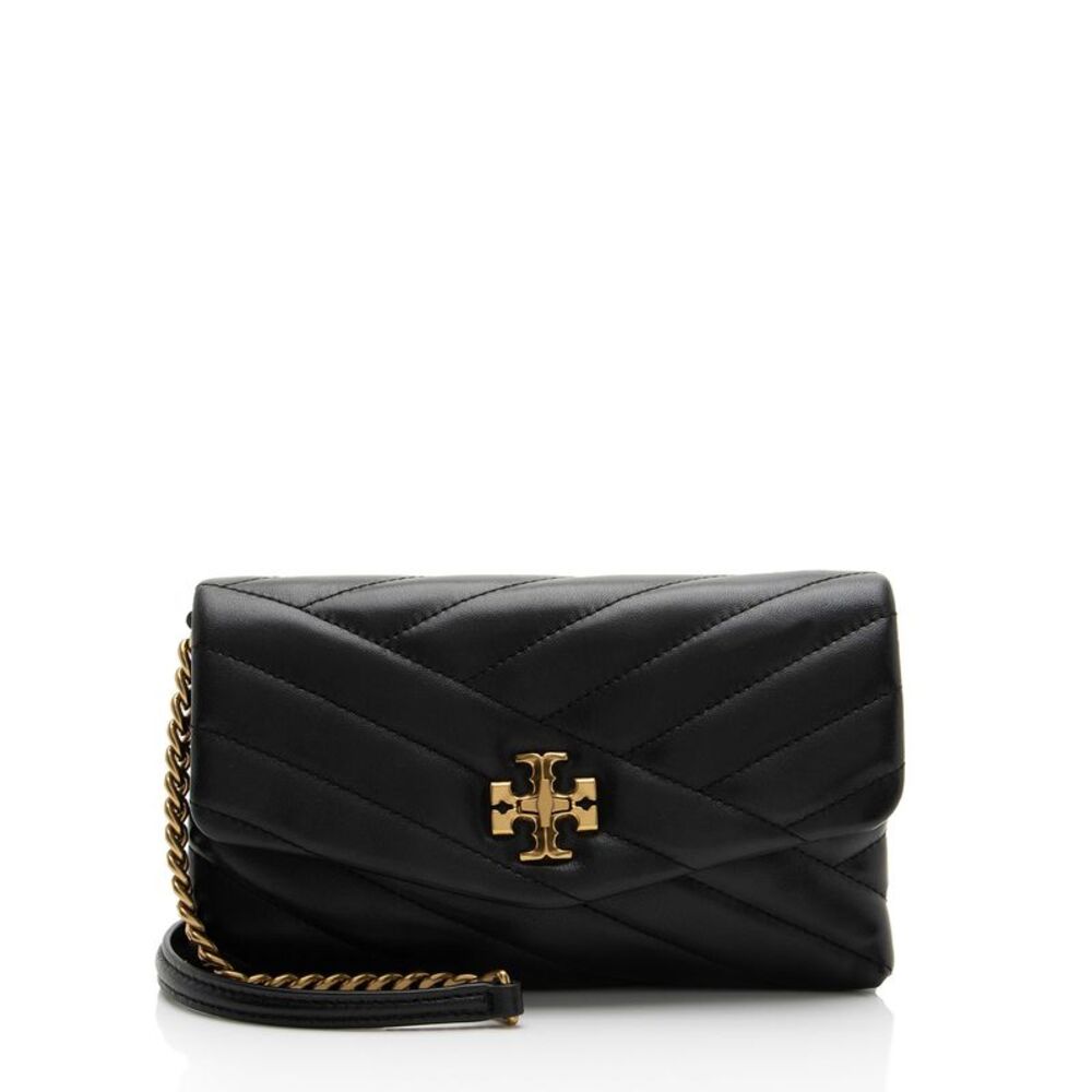 Tory Burch Chevron Leather Kira Wallet on Chain